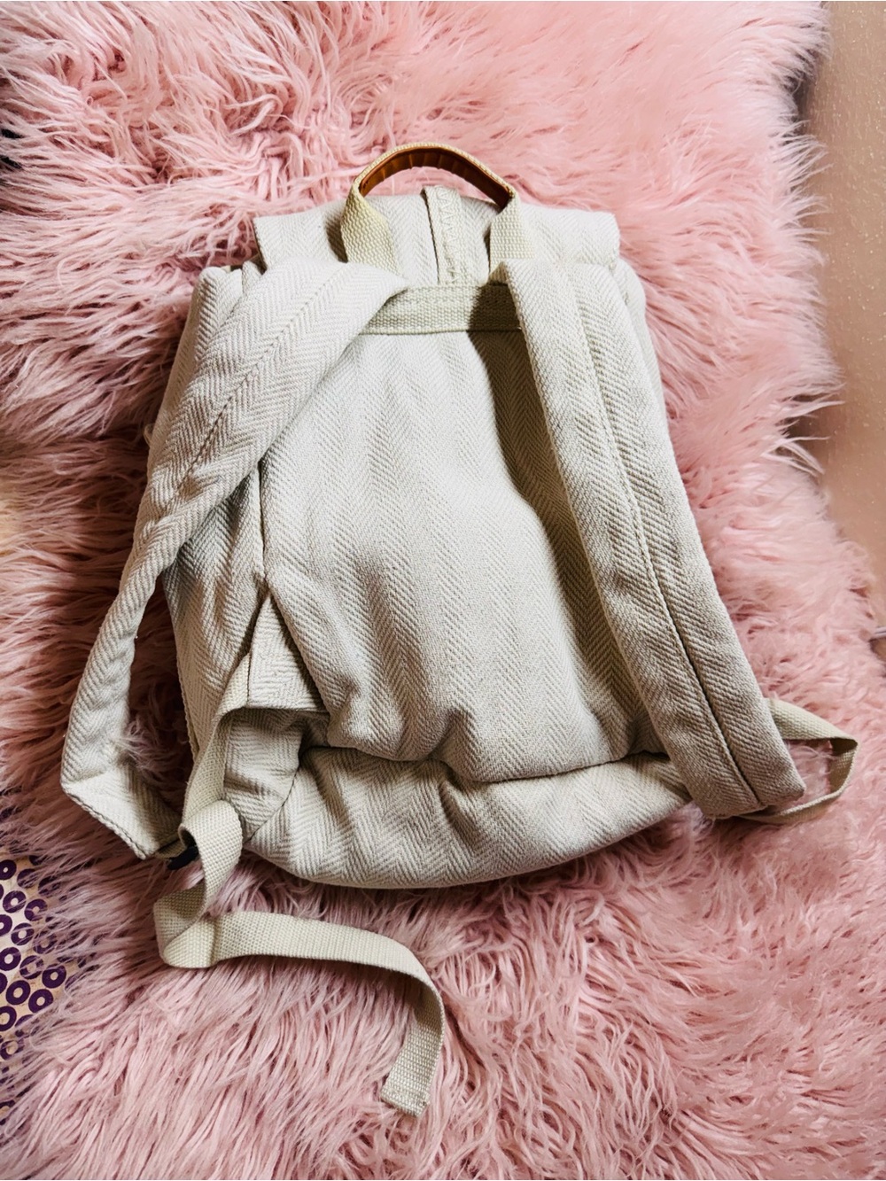 Universal Thread Cream Textured Drawstring Backpack - Picture 4 of 8
